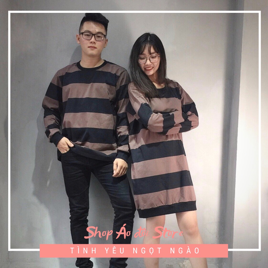 Đồ đôi nam nữ  thu đông gồm áo sweater nam và váy sweater nữ, chất liệu thun cotton cao cấp ! Top áo đôi bán chạy nhất.