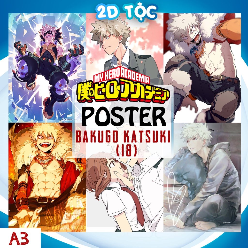 Poster A3 cao cấp treo tường Bakugo Katsuki (18) Anime Manga My Hero Academia by 2d tộc shop