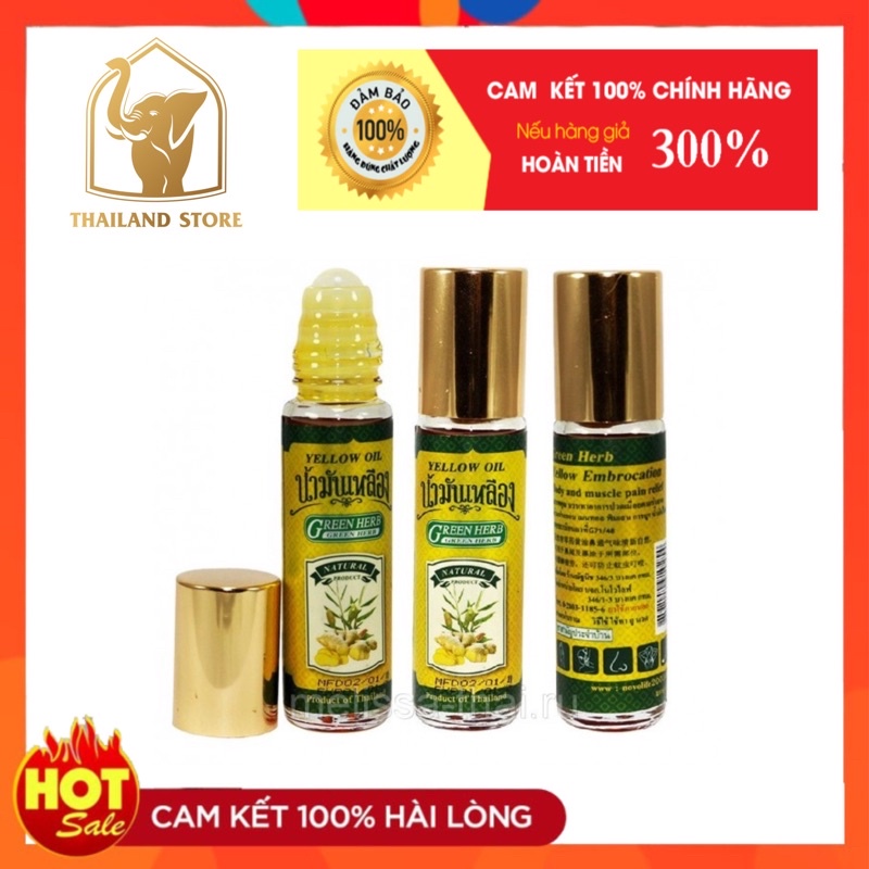 Dầu gió lăn thảo dược gừng nghệ Thái Lan 8ml