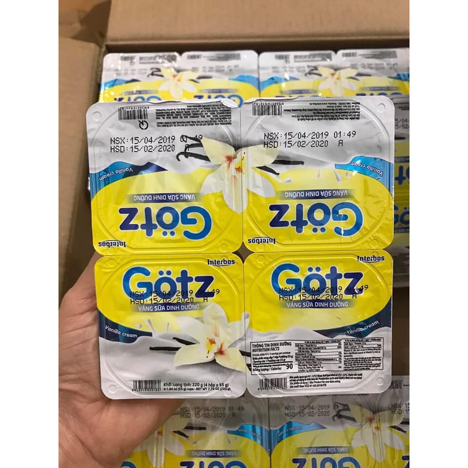 Sỉ thùng váng sữa Gotz hương vani 48 hộp date mới