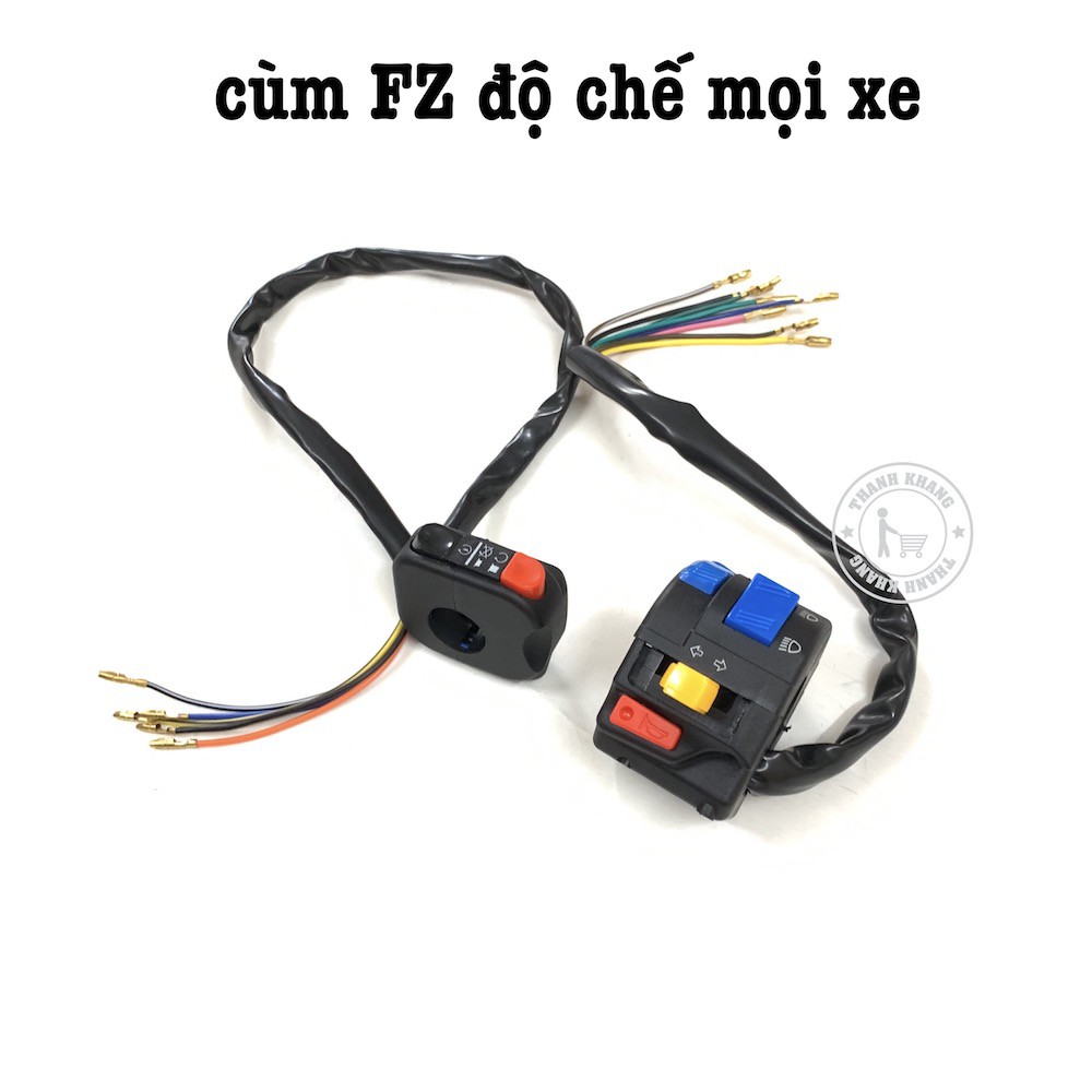 Bộ cùm công tắc Fz trái phải độ chế gắn cho nhiều xe thanh khang 006001810