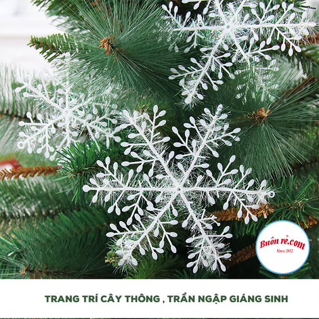 Set 3 Bông Hoa Tuyết Trắng Trang Trí Cây Thông Noel xinh xắn - Bông tuyết dán tường trang trí mùa Giáng Sinh 01512