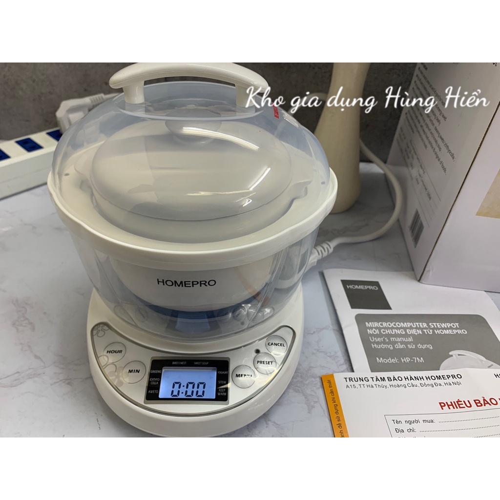 [Mã 273ELHA100K0 hoàn 7% đơn 500K] Nồi chưng yến Homepro HP-7M - Hàng Chính Hãng