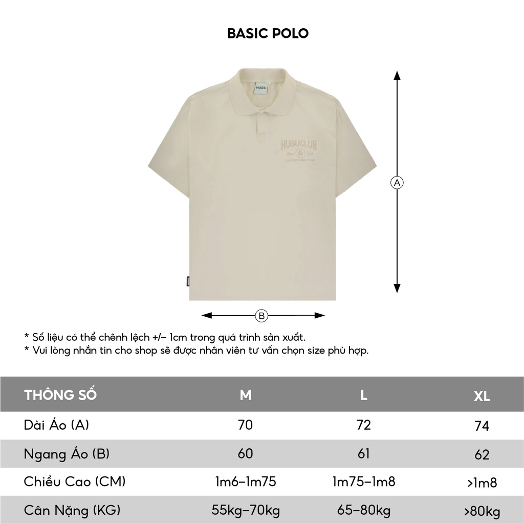 Áo thun polo nam trơn form rộng vải cá sấu bốn chiều Basic Polo HUGU chất liệu cao cấp thoáng mát