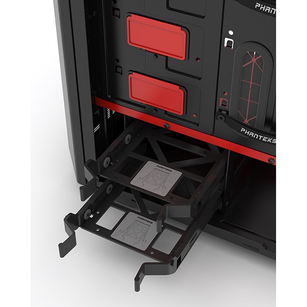 Phanteks Eclipse P400 Black/Red Tempered Glass - RGB Illumination Mid-Tower Case