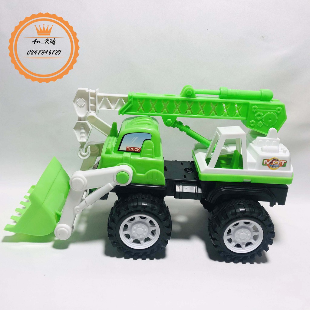 Xe cẩu đồ chơi ,Xe Cẩu PoLi Kết Hợp Chức Năng cẩu múc - Đồ Chơi Cho Bé An Kids