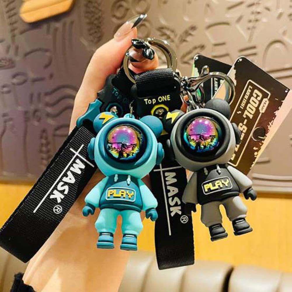 Móc Chìa Khóa Xe Hơi Bằng Silicon Hình Gấu Màu Đen Dễ Thương