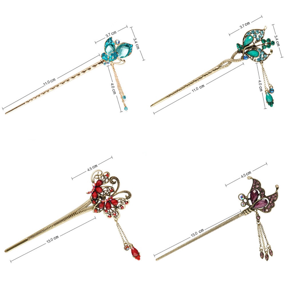 Trâm cài tóc đính kim cương giả phong cách vintage thời trang cho nữ