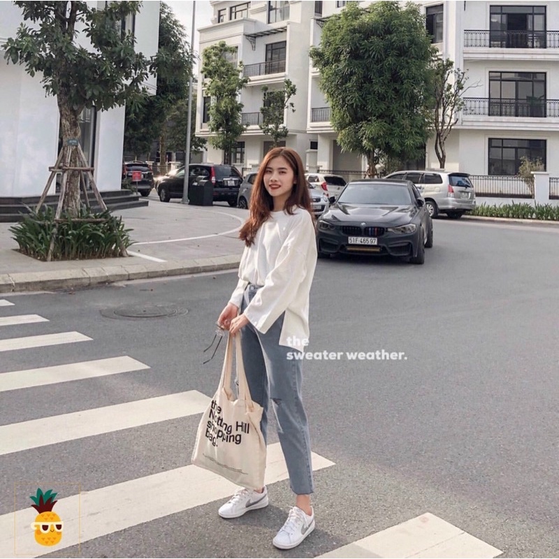 Áo xẻ vạt chất đẹp màu đen trắng