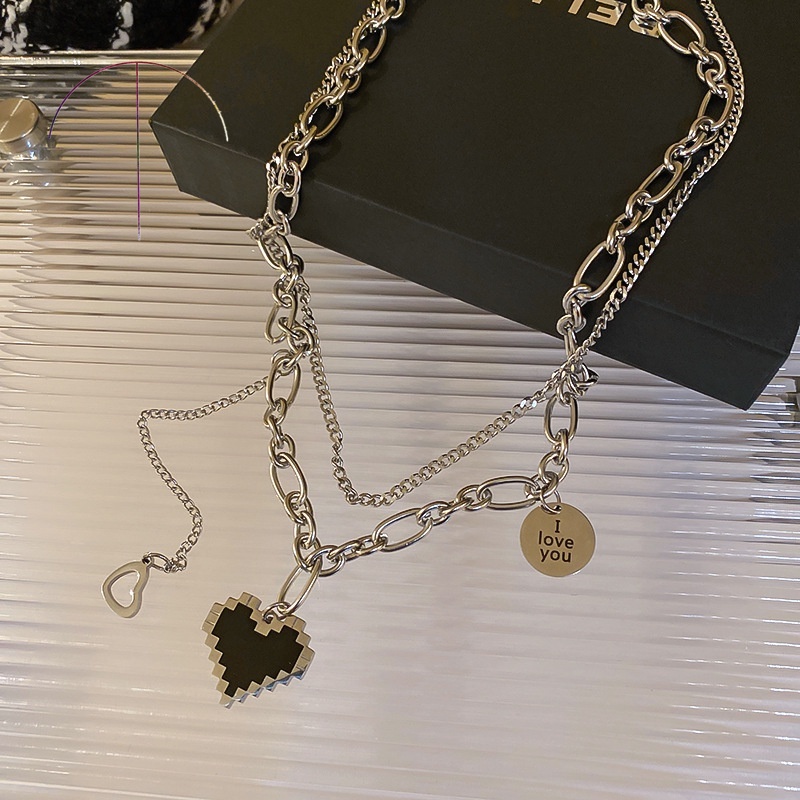 Vòng cổ hợp kim mặt trái tim thời trang cho nữ