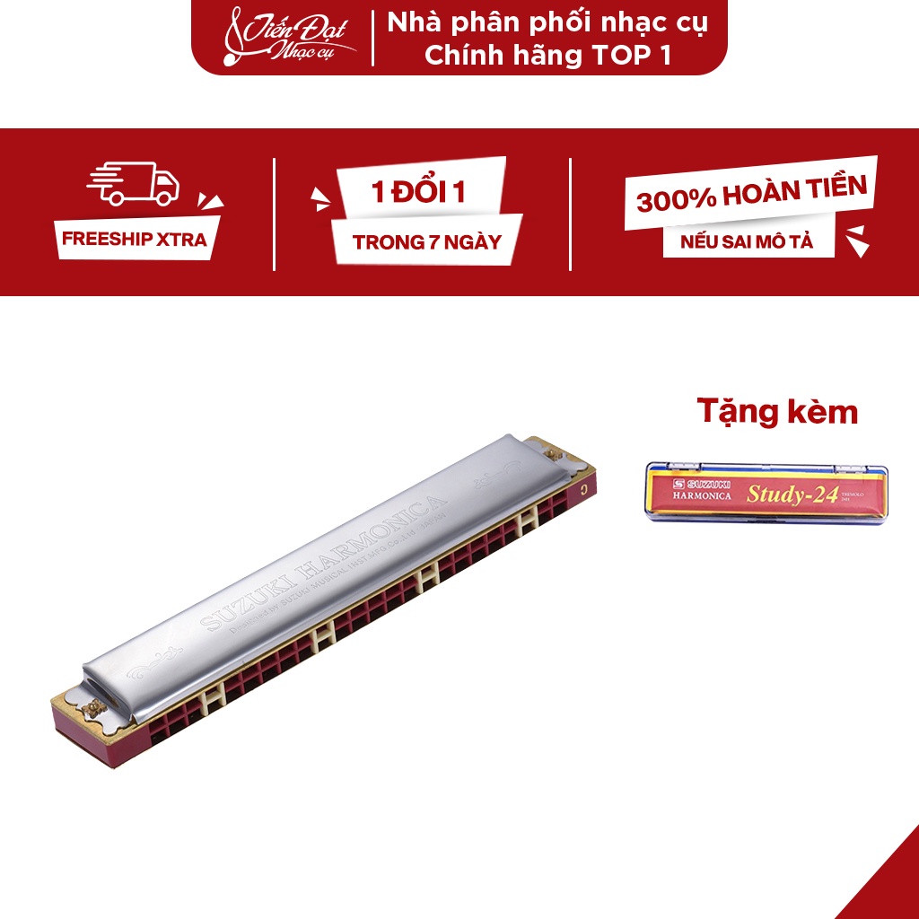 Kèn Harmonica Tremolo SU-24, Suzuki Study 24, Suzuki Winner 24, Folk Master Chính Hãng