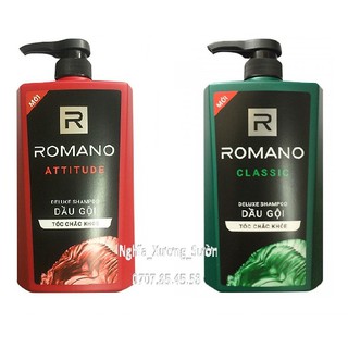 Dầu gội hoặc sữa tắm Romano 650g Classic, Attitude