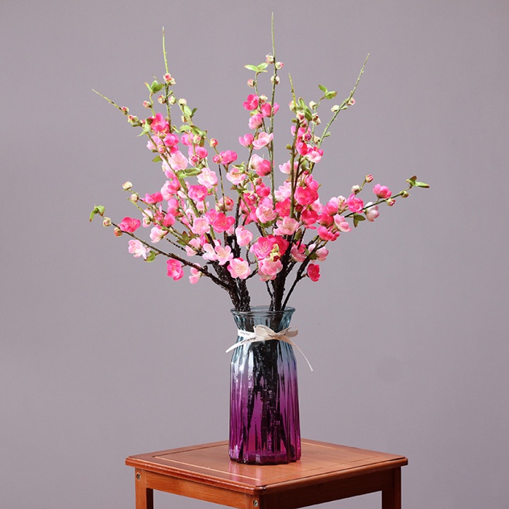 Hoa giả - Combo 5 cành Hoa Đào 65cm trang trí nhà cửa bền, đẹp, giống thật, ấm cúng