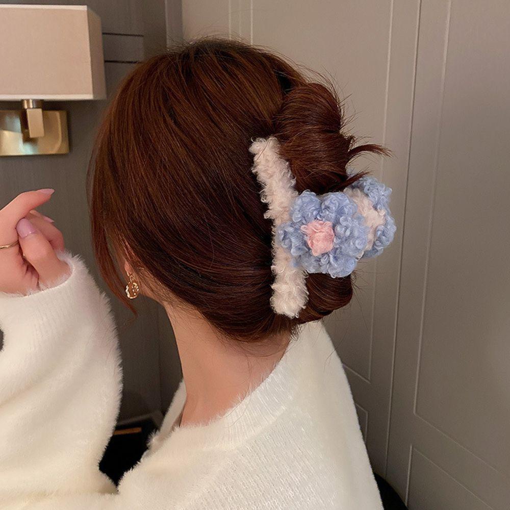 Kẹp Tóc Càng Cua Đính Hoa Trà Cổ Điển Thời Trang Thu Đông WMES15H