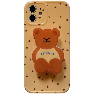 [Có sẳn] [ Cập nhật 12/2] Ốp lưng Iphone chất imd nền vàng kèm popsocket gấu đáng iu 🐻✨