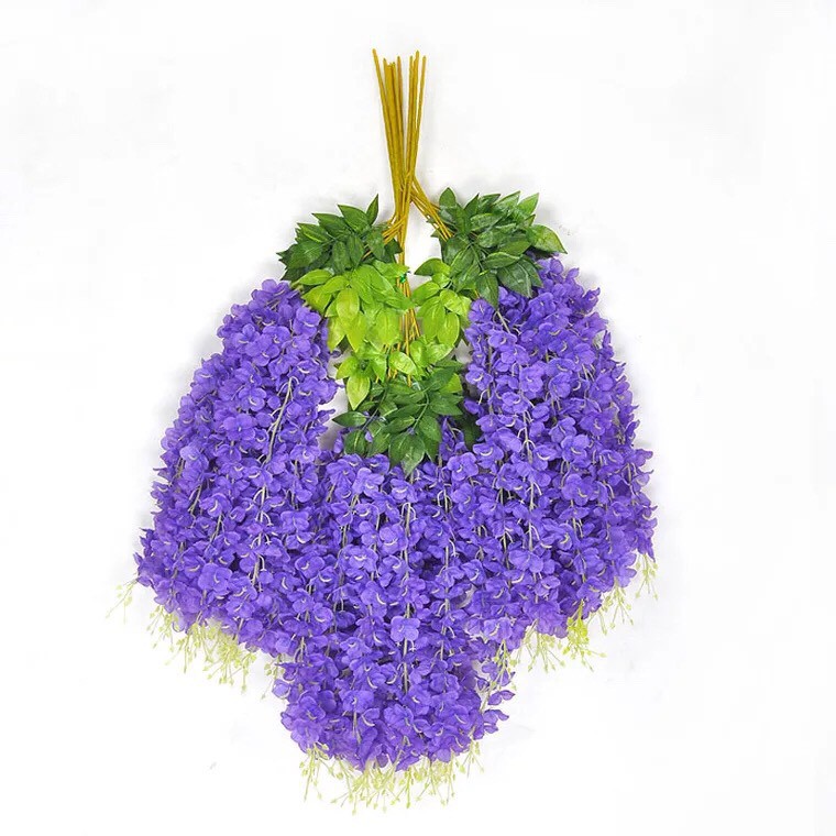Hoa Wisteria (Hoa FuJI) loại chùm to dầy hoa dùng trang trí nhà cửa, nhà hàng, sự kiện siêu đẹp- Hoa lụa giả