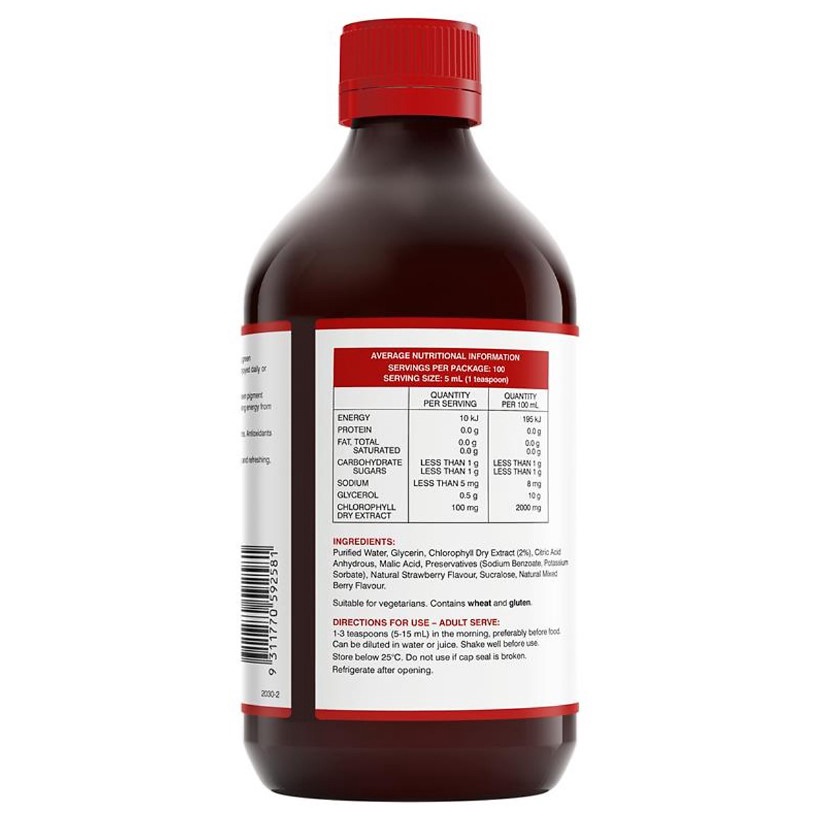 Nước diệp lục Swisse Chlorophyll Bổ sung vitamin, bổ sung chất xơ 500ml MaCi
