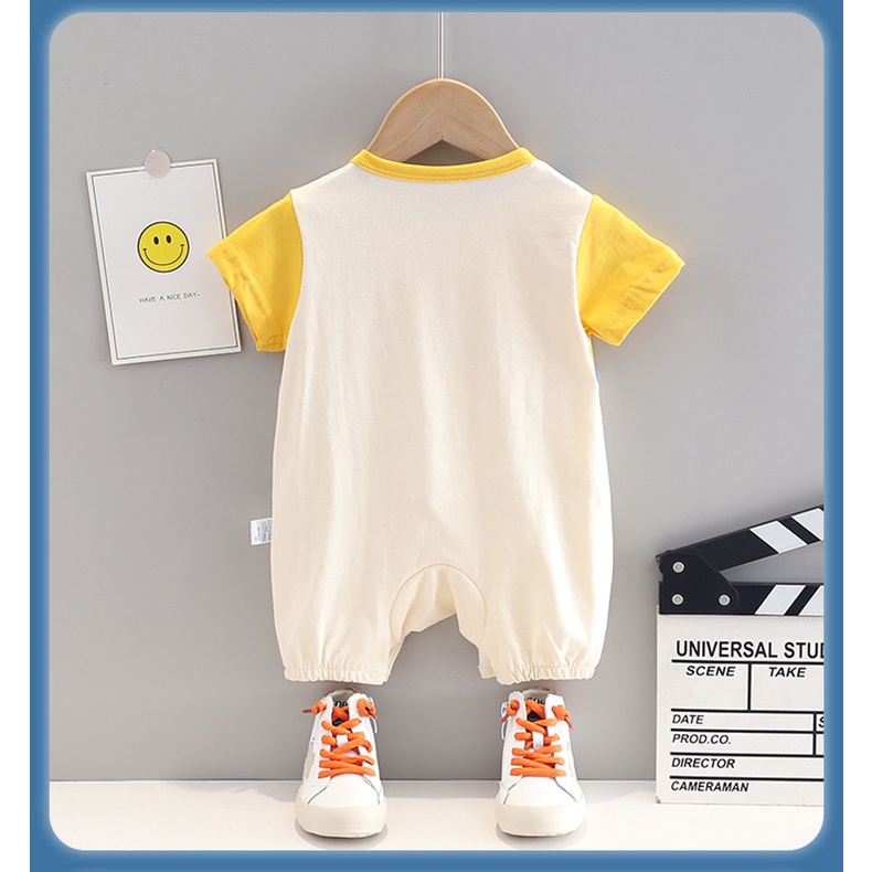 Áo Liền Quần Tay Ngắn Bằng Cotton Dành Cho Bé Trai Gái