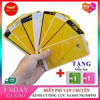 Kính Cường Lực 9D 💖 𝘍𝘳𝘦𝘦𝘴𝘩𝘪𝘱 💖Tấm Dán Màn Điện Thoại Full Màn Iphone / Sam sung / Oppo Chống Xước, Ít Bám Vân Tay