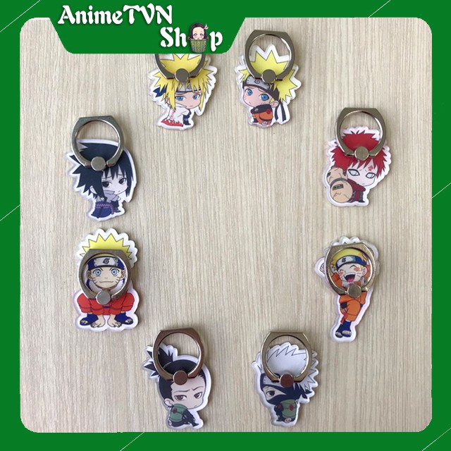 Móc giữ điện thoại Iring cao cấp kiểu nhẫn 2 in 1 in hình anime Naruto - siêu bền chắc chắn chế độ xoay 360 độ