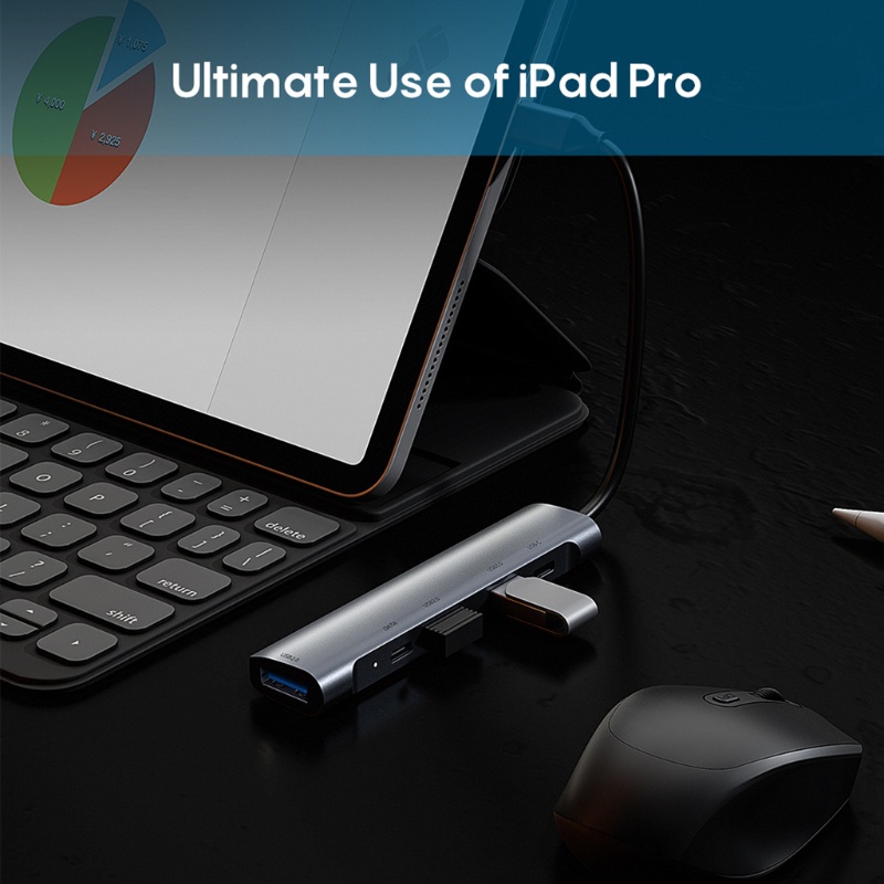 Bộ Chia Nhiều Cổng USB Type C 5 Trong 1 Sang USB 3 0 Cho Pro USB-C Type C 3 0
