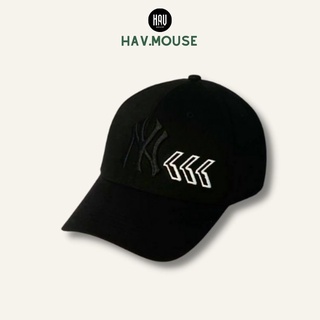 Mũ lưỡi trai NY đen logo đen mũi tên thêu tinh tế phong cách Hàn Quốc Free size dành cho cả nam và nữ