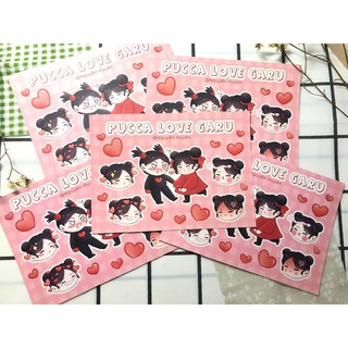 Sticker Pucca love Garu style anime độc quyền vẽ bởi artist Huyền | Little Memory | Little Memory