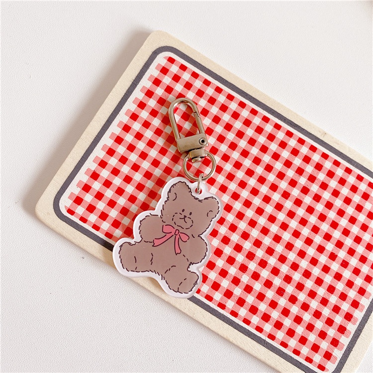 Móc Khóa Acrylic Hình Gấu Dễ Thương Phong Cách Hàn Quốc