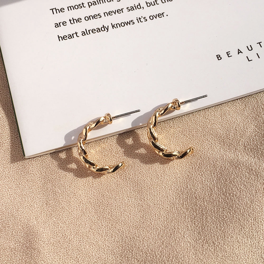 MXMUSTY Simple Stylish|Color C Type Chain Stud Earrings