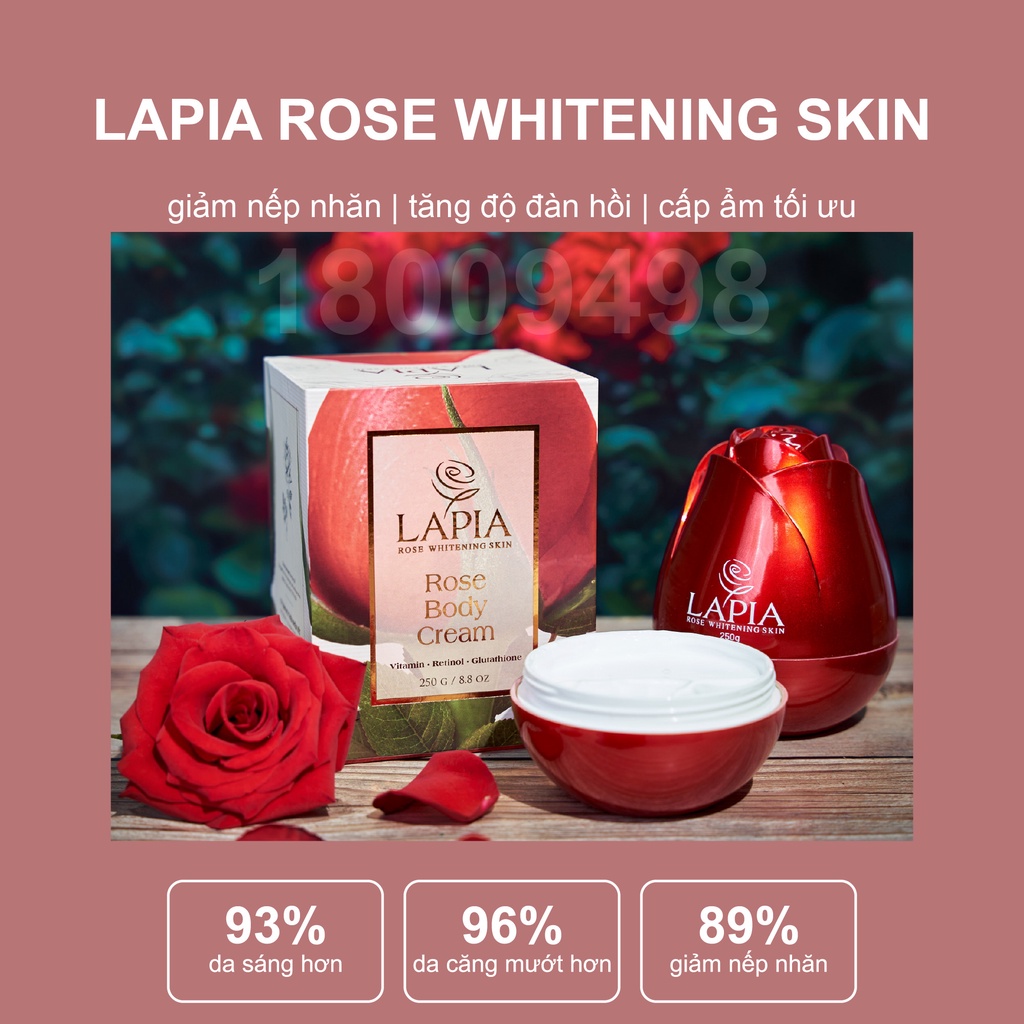 Kem dưỡng trắng da toàn thân Lapia Rose Body Cream 250g