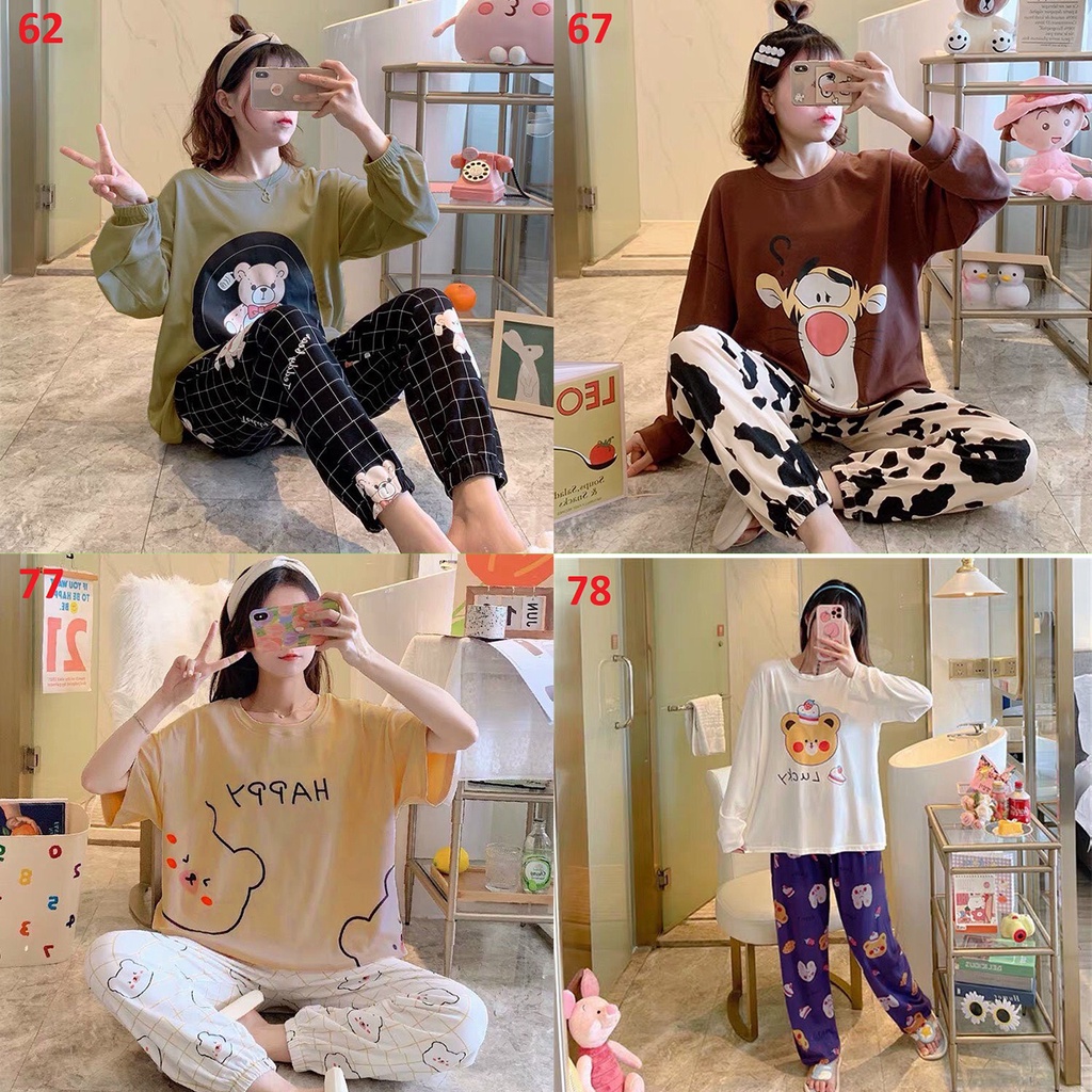 Đồ bộ nữ dài tay, Đồ bộ thu đông dài tay, Đồ bộ mặc ở nhà cho nữ, Đồ bộ ngủ thun dành cho nữ cực hot | BigBuy360 - bigbuy360.vn