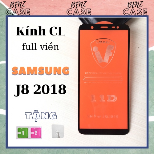 Kính cường lực Full màn hình viền Đen chống rơi bể, trầy xước màn hình J8 2018