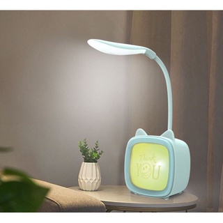 Đèn led để bàn học sạc usb hình lá