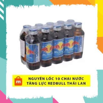 Lốc 10 Chai Nước Tăng Lực Red Bull (Bò Cụng, Bò Húc) Thái Lan chai thủy tinh