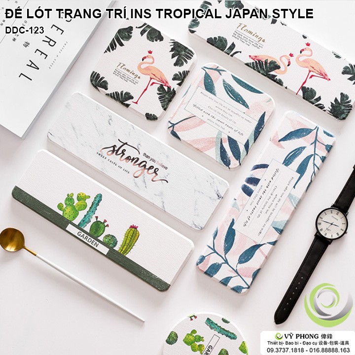 MIẾNG ĐẾ LÓT HÌNH CHỮ NHẬT TRANG TRÍ BÀN ĂN INS TROPICAL JAPAN STYLE CHỤP ẢNH SẢN PHẨM DDC-123