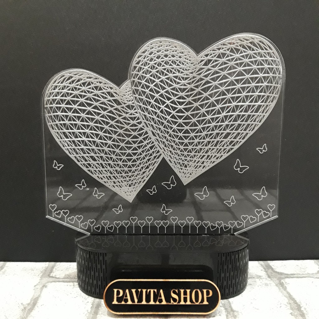 Tấm mica khắc hình PAVITA, dùng để thay thế hình trên đèn ngủ led 3d trang trí