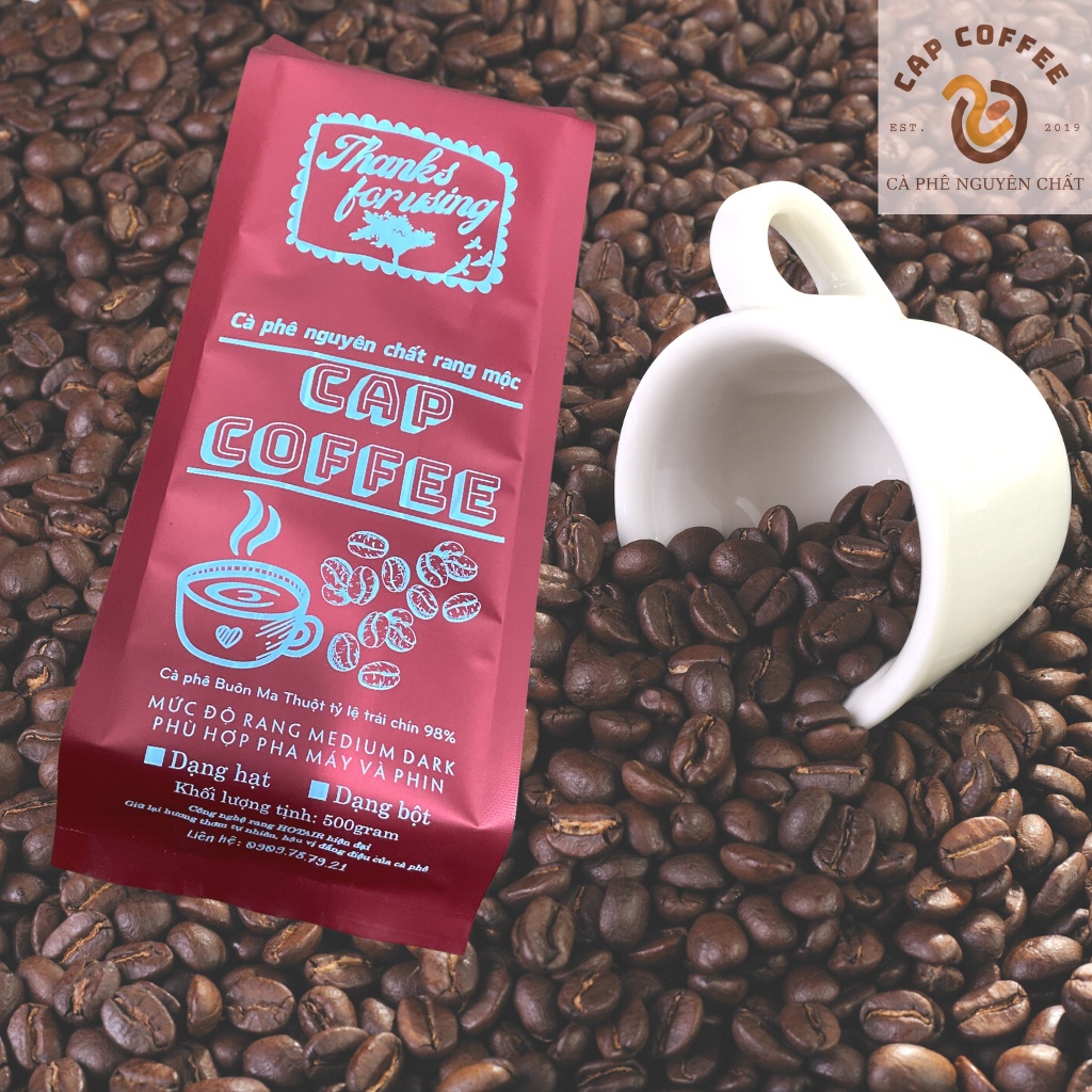 Cà phê hạt Robusta Honey 500gr rang mộc - vị trái cây, chocolate, đắng nhẹ - rang Medium pha máy và pha phin | BigBuy360 - bigbuy360.vn