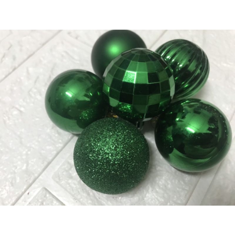 NOEL - 6 TRÁI CHÂU 4CM NHIỀU 6 KIỂU DÁNG TRANG TRÍ GIÁNG SINH