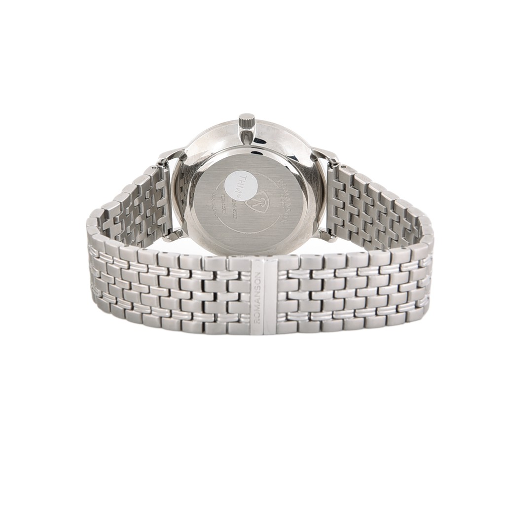 Đồng hồ Romanson Men Watch TM3236FMWWH mặt mỏng kính chống xước, máy Thụy Sĩ chống nước, dây thép cao cấp chính hãng