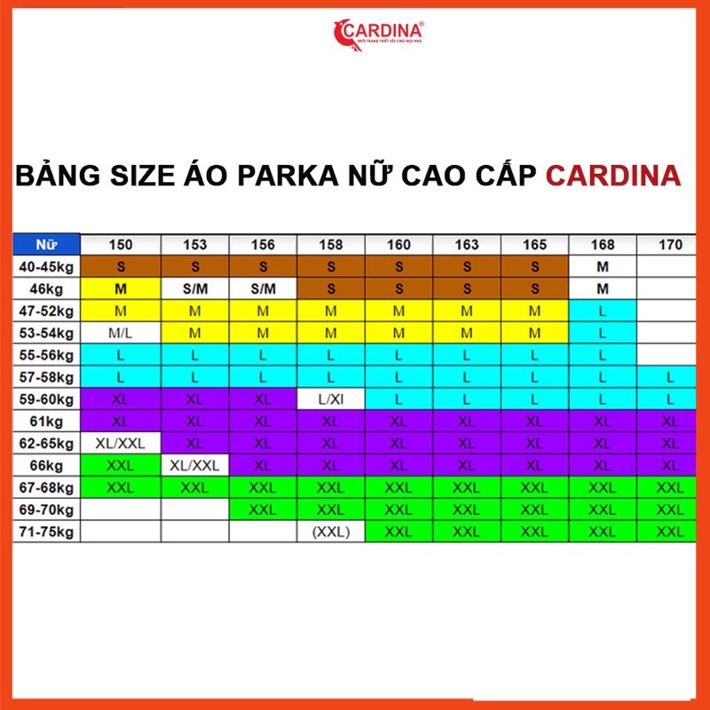 Áo PARKA nữ CARDINA lót lông cừu cao cấp siêu ấm cho mùa đông không lạnh