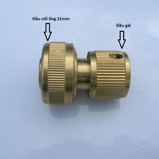 ĐẦU NỐI ĐỒNG THAU ỐNG 21MM RA NỐI KHỚP NỐI NHANH - 000556