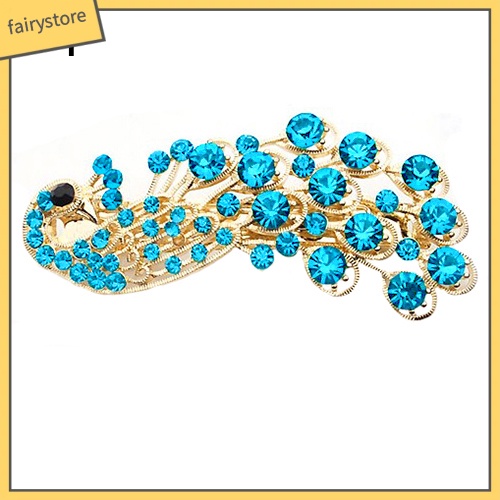 Kẹp tóc hình chú công đính đá thanh lịch