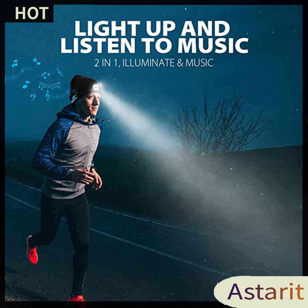 Mũ Len Beanie Phát Nhạc Bluetooth Không Dây Có Đèn LED Thông Minh