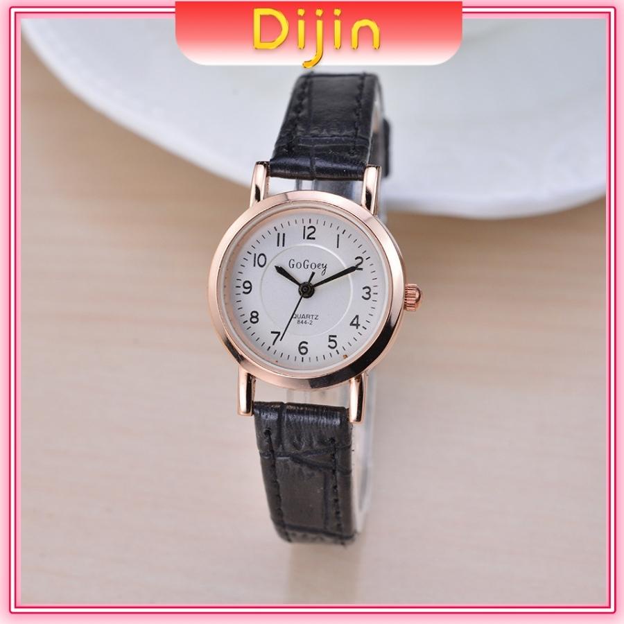Đồng hồ nữ chính hãng đeo tay dây da mặt nhỏ giá rẻ đẹp Dijin DHJI0001