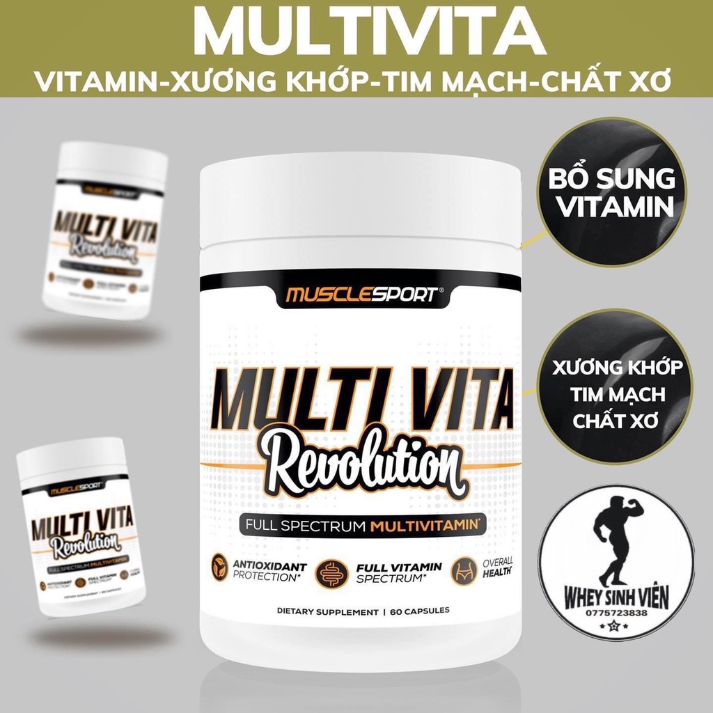 Viên Vitamins Multi Vita Revolution Tổng Hợp Và Khoáng Chất Bảo Vệ Cơ Thể Musclesport Multi Vita Revolution 60 Viên