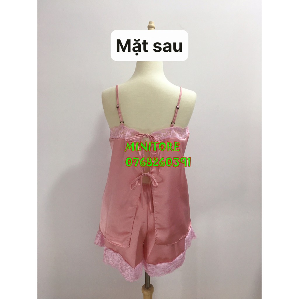 [40KG-55KG] ĐỒ NGỦ SATIN SIÊU SEXY CỘT DÂY LƯNG, VẢI MỀM MỊN MÁT MẶC NGỦ BAO ĐẸP - HÀNG XƯỞNG NHÀ MAY ĐƯỜNG MAY KỸ