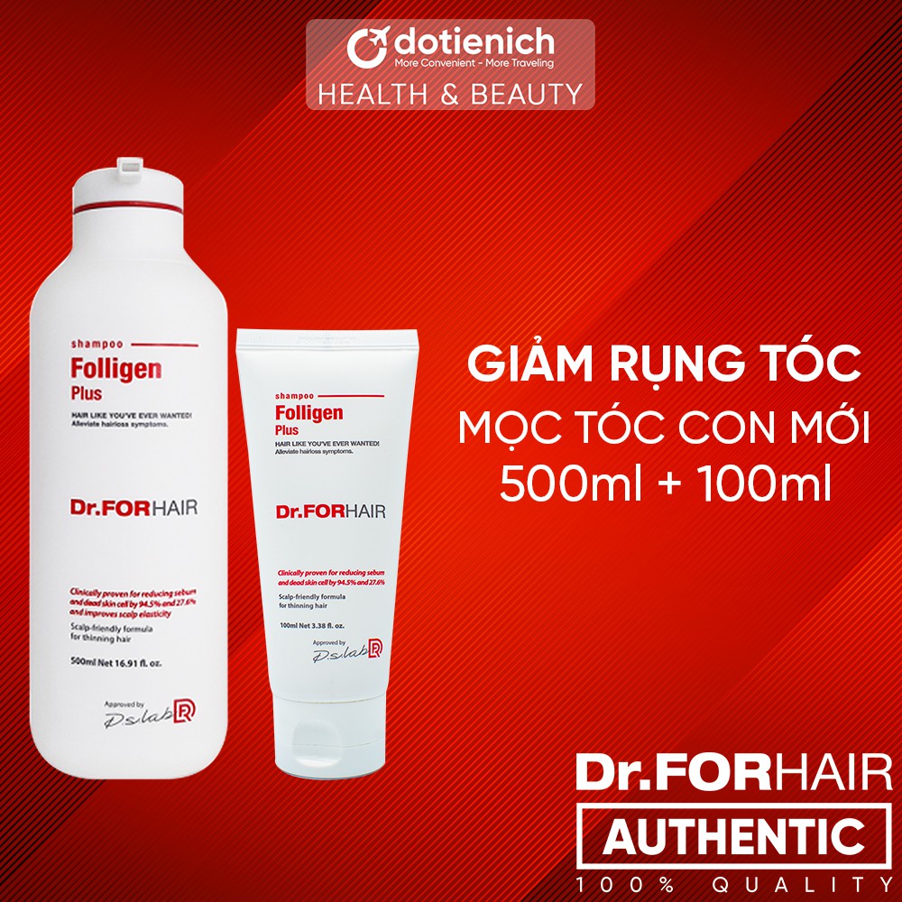 Dầu gội đầu giảm/ngăn rụng tóc, gàu ngứa Dr.FORHAIR dược liệu kích thích mọc tóc