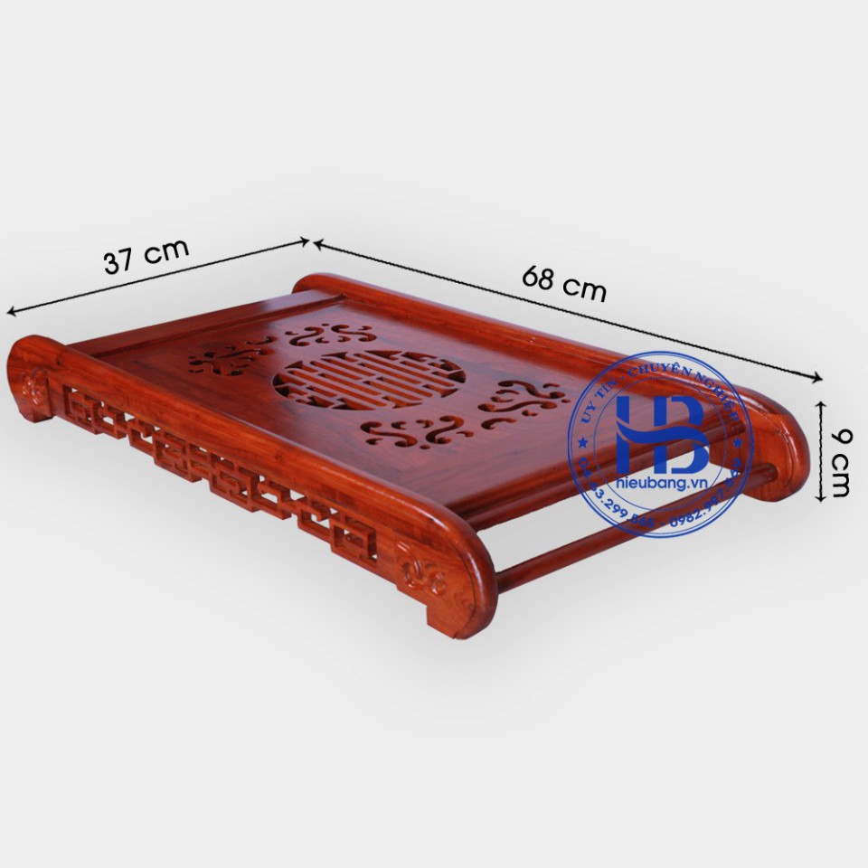 Khay trà gỗ Hương chân cuốn-Khay trà cổ điển giá rẻ - ĐÚNG HÌNH ĐÚNG MẪU