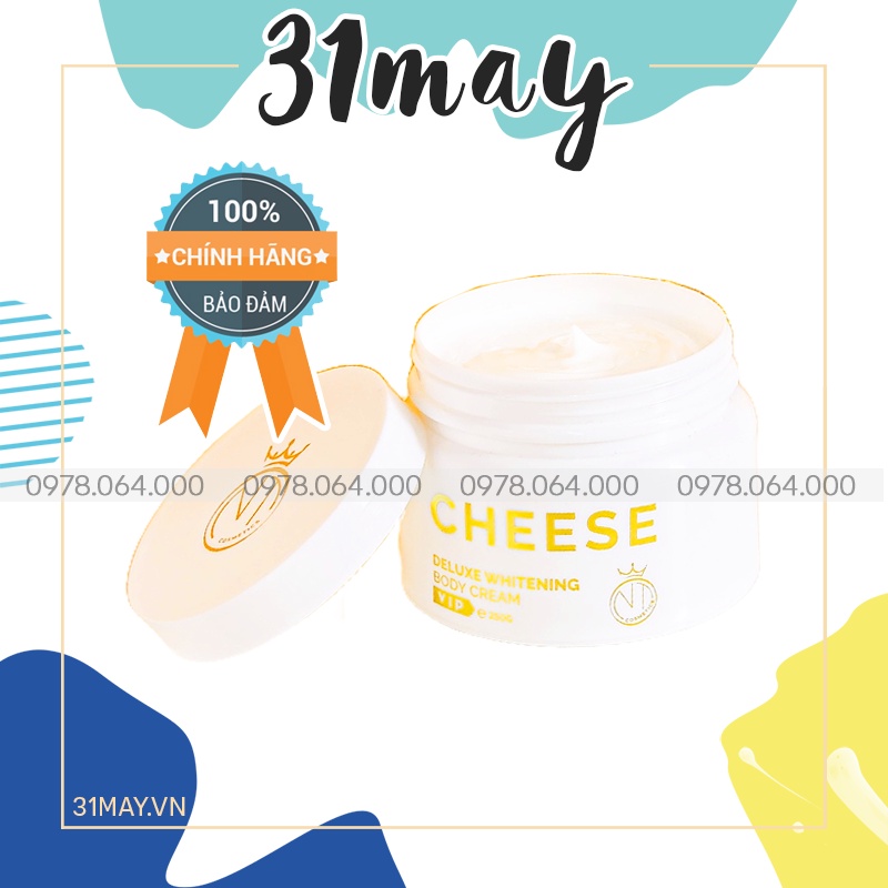 Kem Body Phô Mai Dưỡng Da Cheese NT Cosmetics Chính Hãng - Deluxe Whitening Body Cream 250gr