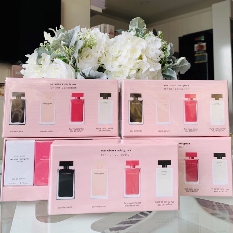 [FULL BOX_HỘP RIÊNG] SET Bộ Nước Hoa Narciso Rodriguez For Her Mini 4 Chai 7.5ml | Thế Giới Skin Care